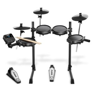 Alesis Turbo Mesh Kit | Seven Piece All-Mesh Electronic Drum Kit with Play along Tracks, Drum Sticks & Drum Key Included