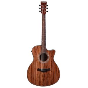 Kadence Guitar Acoustica Series A05, Electric Acoustic Guitar, Zebra Wood with Pickup, Inbuilt tuner and Bag (Zebra Wood, Electro Acoustic)