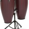 LP LP646NY-DW City Series 2 Piece Wood Conga Set with Stand, Dark Satin