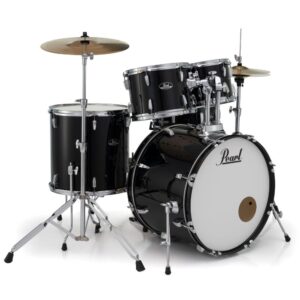 Pearl, Drum Set, 5 Pcs, Roadshow, W/Stands & Cymbals -Jet Black RS525SC/C