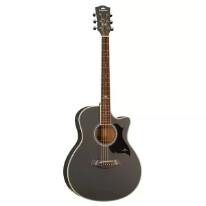 Kepma A1CE Semi Acoustic Guitar Black Matt Finish Grand Auditorium Body