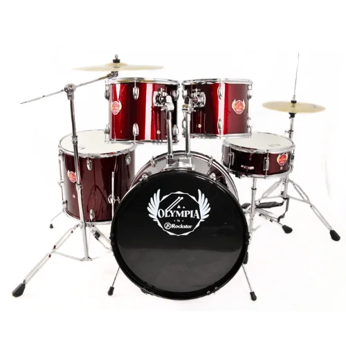 Rockstar OLYMPIA | 5 Piece Acoustic Drum Set with Hardware & Cymbal