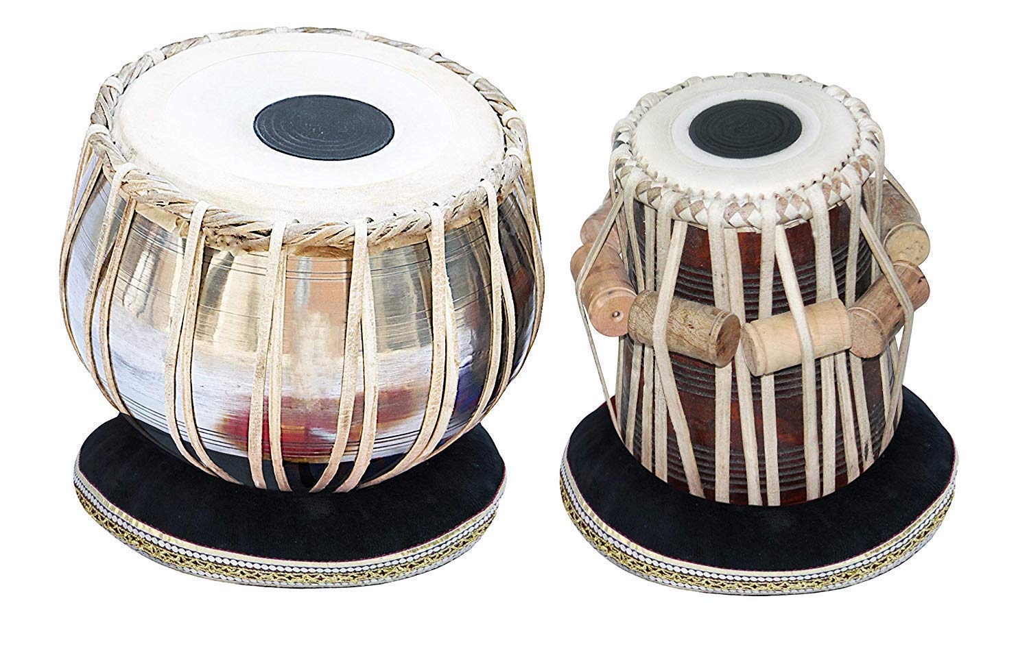 Tabla Set Metal for Music Play Musical Instrument Bag/Cover Cushion Set, Ring Set with Hammer