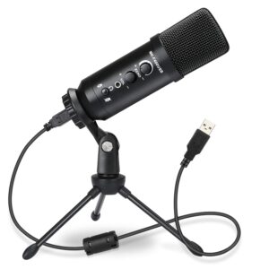 USB Microphone for Computer, Plug &Play Condenser Gaming Mic for Streaming, Podcasting, Vocal Recording
